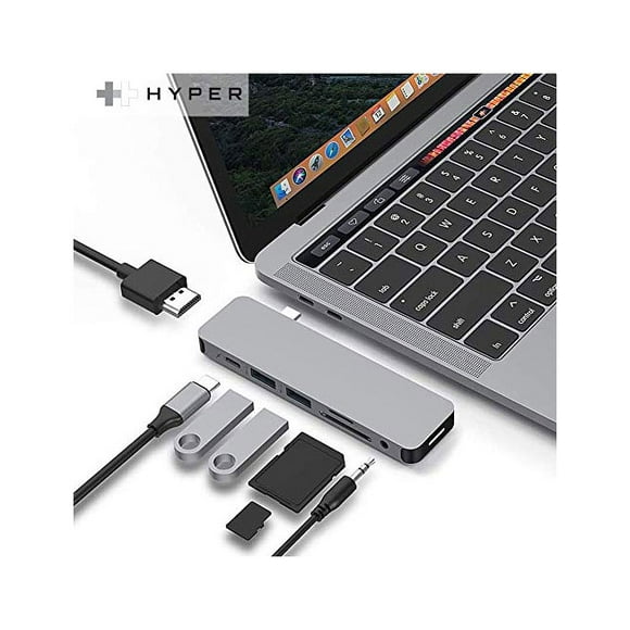 HyperDrive USB Type-C Hub Adapter 50Gbps MacBook Pro 2018 2017 2016 13" 15" 4K